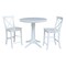 International Concepts Round 36 in Rd Extension Dining Table 34.9 inH, 2 X-Back Counter Ht Stools, White, 36 in W, 48 in L K08-36RXT-27B-S6132 - alternate 1